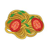 ilustración de fideos vector