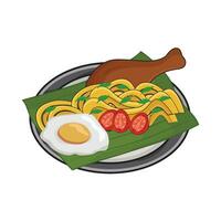 ilustración de fideos vector