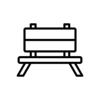 park bench icon symbol vector template