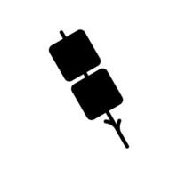 Marshmallow on a stick Icon Vector Design Template