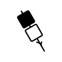 Marshmallow on a stick Icon Vector Design Template