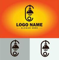 lámpara logo bulbo ligero icono empresa marca negocio logo modelo editable vector