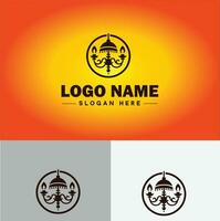 lámpara logo bulbo ligero icono empresa marca negocio logo modelo editable vector