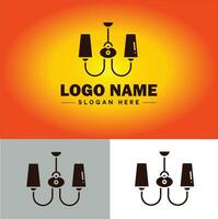 lámpara logo bulbo ligero icono empresa marca negocio logo modelo editable vector