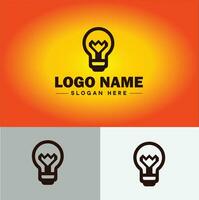 lámpara logo bulbo ligero icono empresa marca negocio logo modelo editable vector