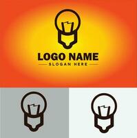 lámpara logo bulbo ligero icono empresa marca negocio logo modelo editable vector