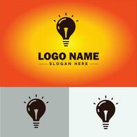 lámpara logo bulbo ligero icono empresa marca negocio logo modelo editable vector