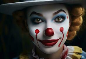 AI generated clown face for beauty photo