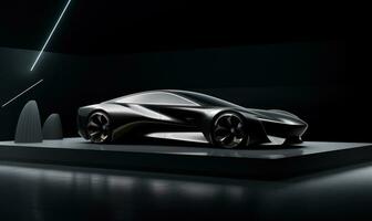 AI generated a black concept car is on the table photo