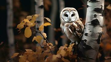 AI generated birch owl wildlife wallpapers tumblr photo