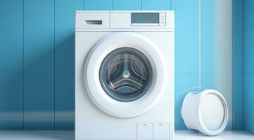 AI generated flat washer machine with white machine photo