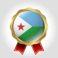 Creative Djibouti Flag Label Vector Design