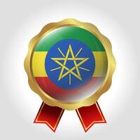 Creative Ethiopia Flag Label Vector Design