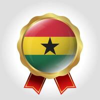 Creative Ghana Flag Label Vector Design