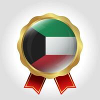 Creative Kuwait Flag Label Vector Design