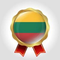 Creative Lithuania Flag Label Vector Design