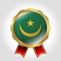 Creative Mauritania Flag Label Vector Design