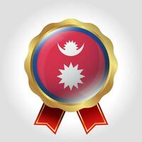 Creative Nepal Flag Label Vector Design