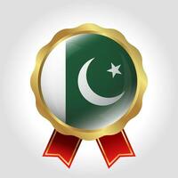 Creative Pakistan Flag Label Vector Design