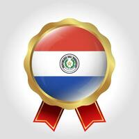 Creative Paraguay Flag Label Vector Design