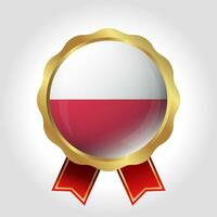 Creative Poland Flag Label Vector Design