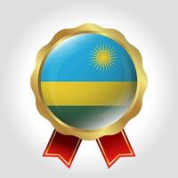 Creative Rwanda Flag Label Vector Design