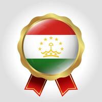 Creative Tajikistan Flag Label Vector Design