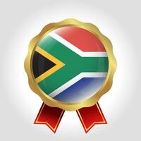 Creative South Africa Flag Label Vector Design