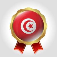 Creative Tunisia Flag Label Vector Design