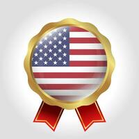 Creative USA Flag Label Vector Design