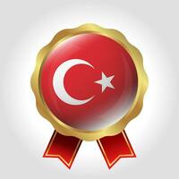 Creative Turkey Flag Label Vector Design