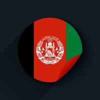 Afghanistan Flag Sticker Vector Illustration