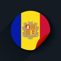 Andorra Flag Sticker Vector Illustration