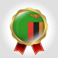 Creative Zambia Flag Label Vector Design