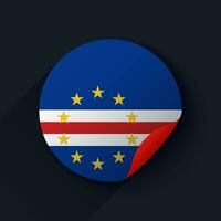 Cape Verde Flag Sticker Vector Illustration