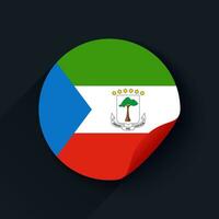 Equatorial Guinea Flag Sticker Vector Illustration