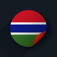 Gambia Flag Sticker Vector Illustration