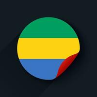 Gabon Flag Sticker Vector Illustration