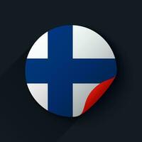 Finland Flag Sticker Vector Illustration