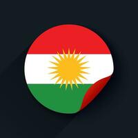 iraquí Kurdistán bandera pegatina vector ilustración