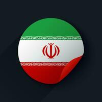 Iran Flag Sticker Vector Illustration