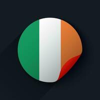 Irlanda bandera pegatina vector ilustración