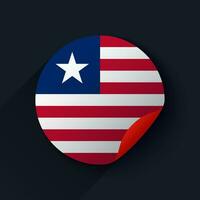 Liberia Flag Sticker Vector Illustration