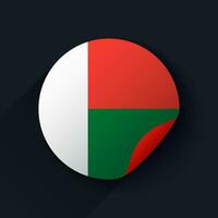 Madagascar Flag Sticker Vector Illustration