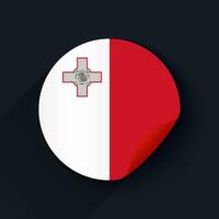 Malta Flag Sticker Vector Illustration