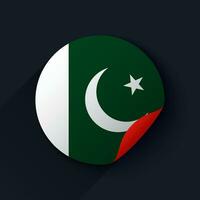 Pakistan Flag Sticker Vector Illustration