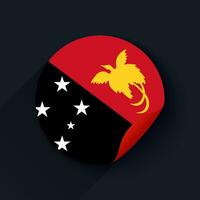 Papua New Guinea Flag Sticker Vector Illustration