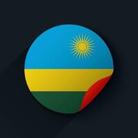 Rwanda Flag Sticker Vector Illustration