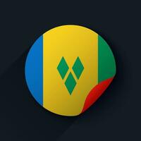 Saint Vincent and the Grenadines Flag Sticker Vector Illustration