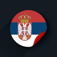 Serbia Flag Sticker Vector Illustration